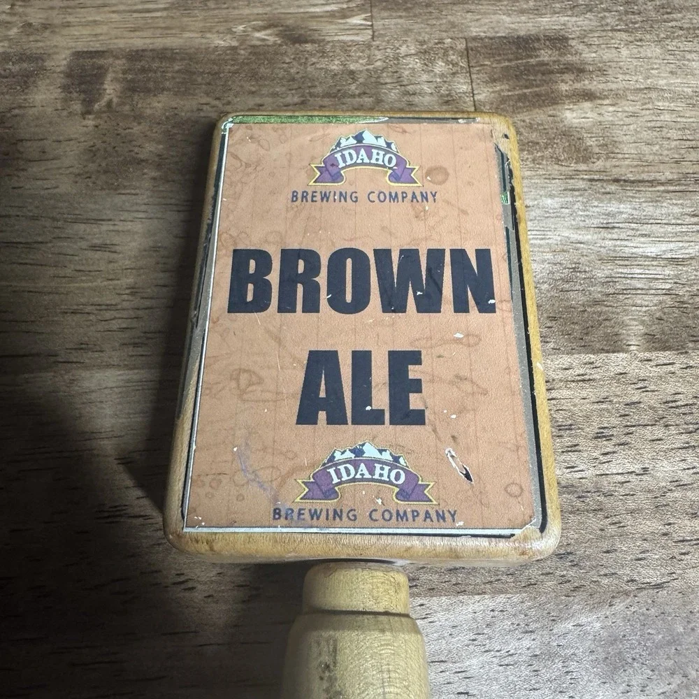 Idaho Brewing Company Brown Ale Beer Tap Handle Wood Vintage Bar Decor